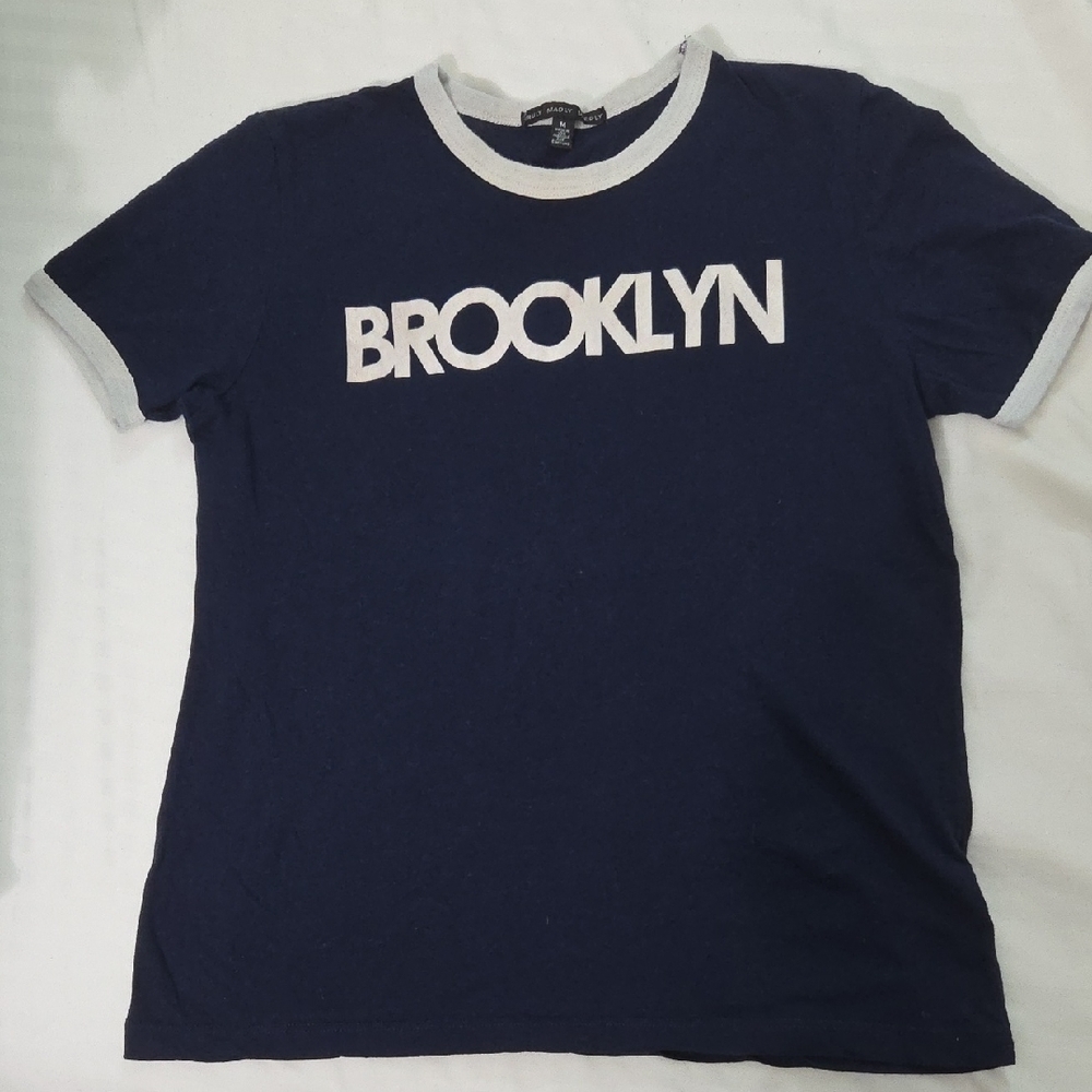 TRULY MADLY DEEPLY, Navy and White Tee🧿